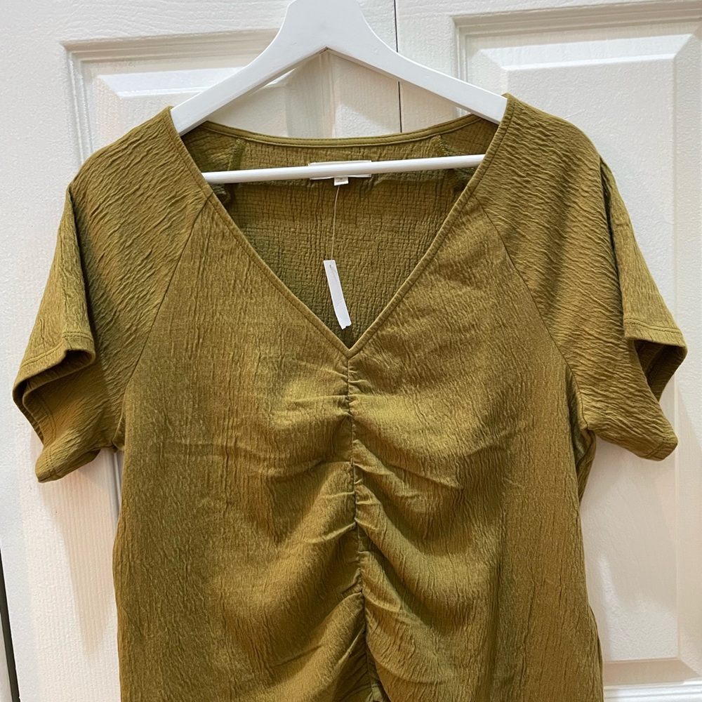 Madewell light spun ruched-front top